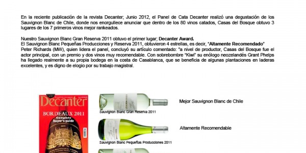 Press Report Decanter June 2012